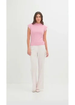 Camiseta de canalé de mezcla de viscosa