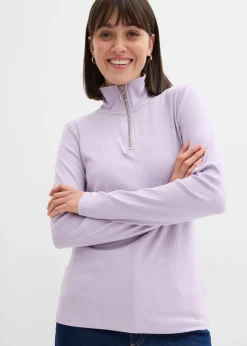 Camiseta de canalé de mezcla de viscosa suave