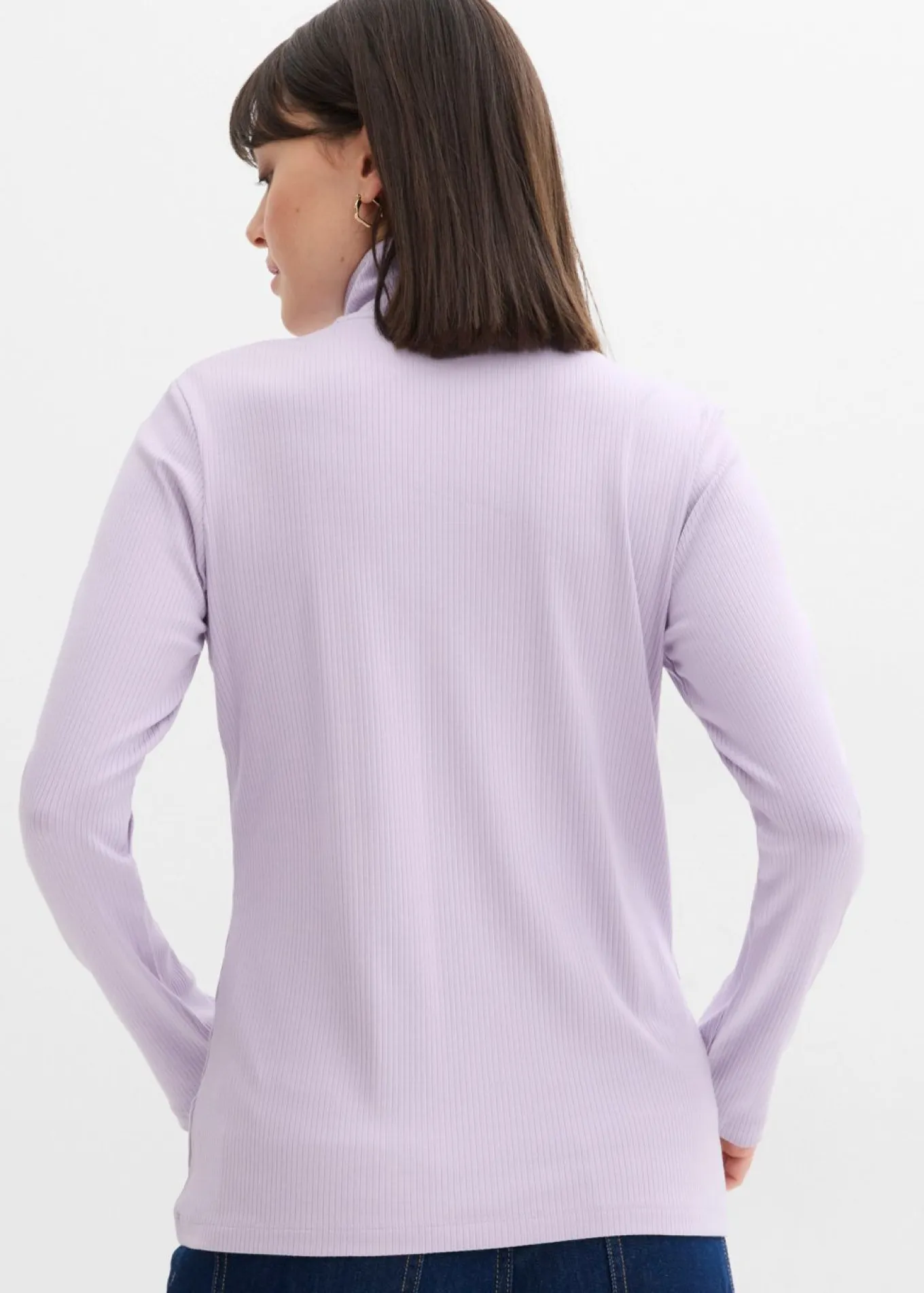 Camiseta de canalé de mezcla de viscosa suave