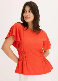 Camiseta de crepé de punto con nido de abeja