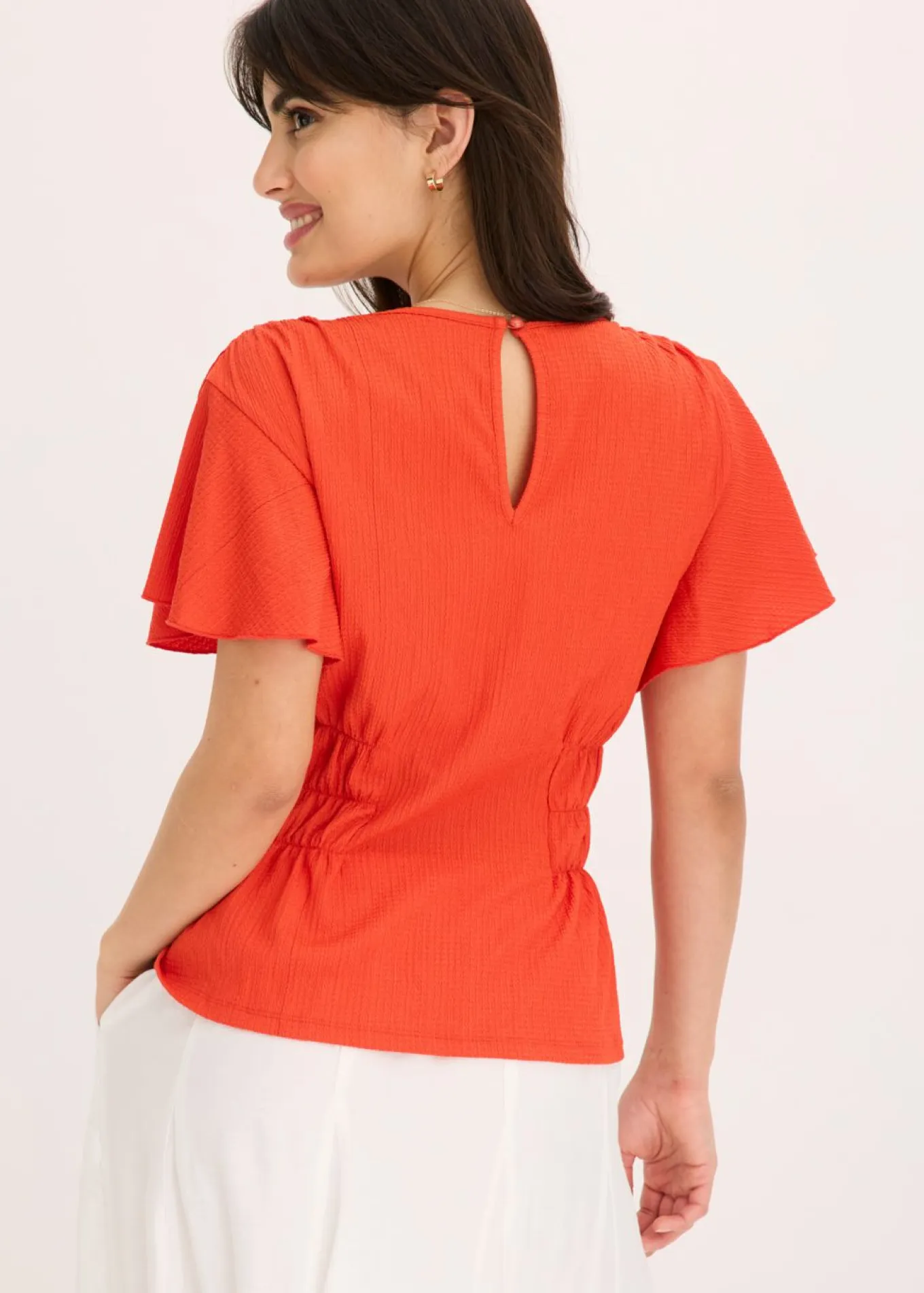 Camiseta de crepé de punto con nido de abeja