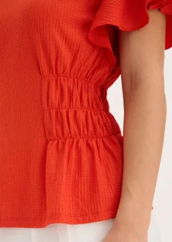 Camiseta de crepé de punto con nido de abeja