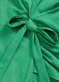 Camiseta de crepé de punto con aspecto cruzado