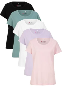 Camiseta de cuello redondo y manga corta (5 unidades)