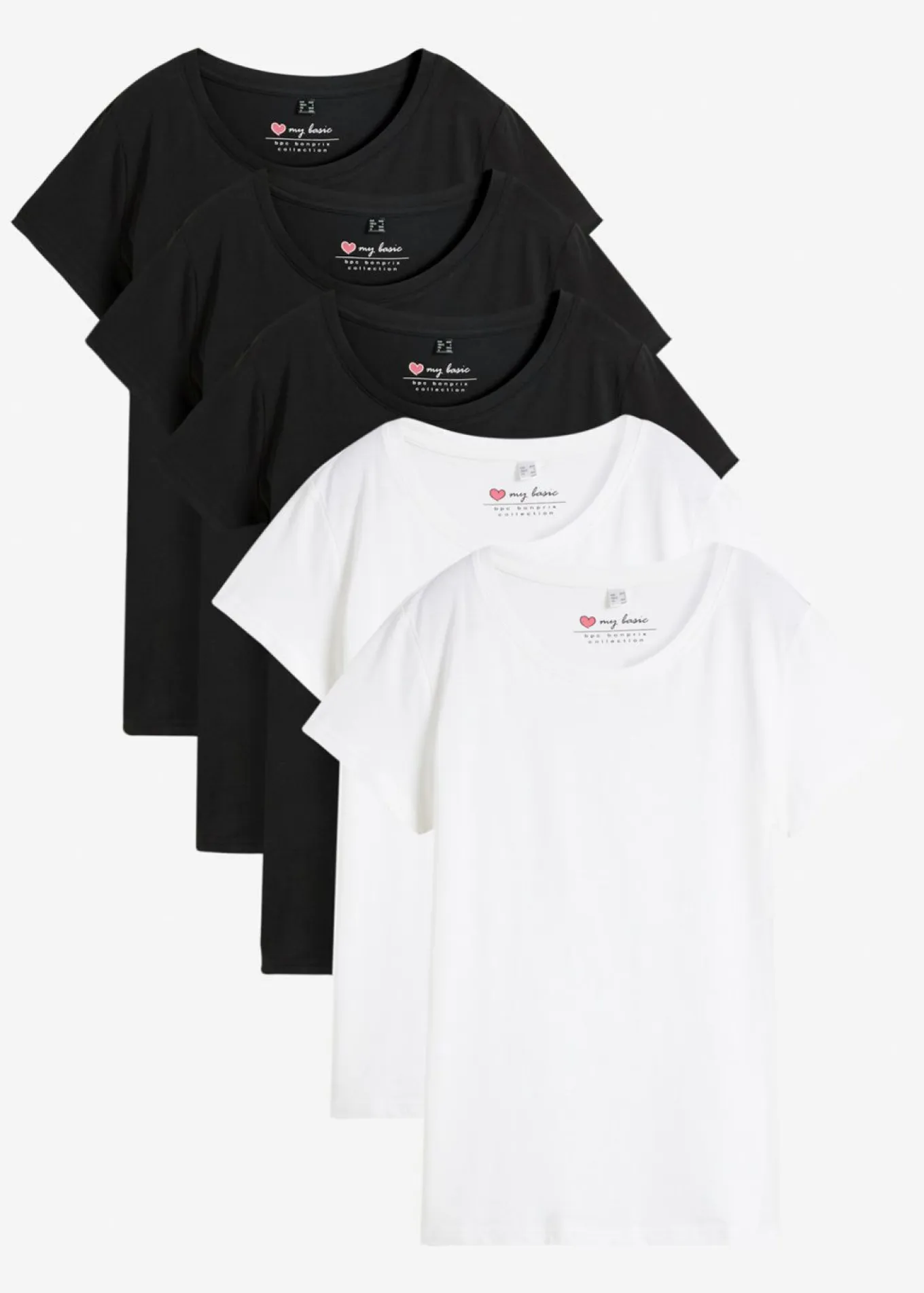 Camiseta de cuello redondo y manga corta (5 unidades)