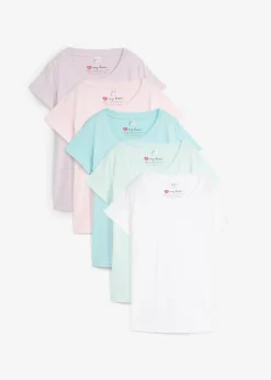 Camiseta de cuello redondo y manga corta (5 unidades)