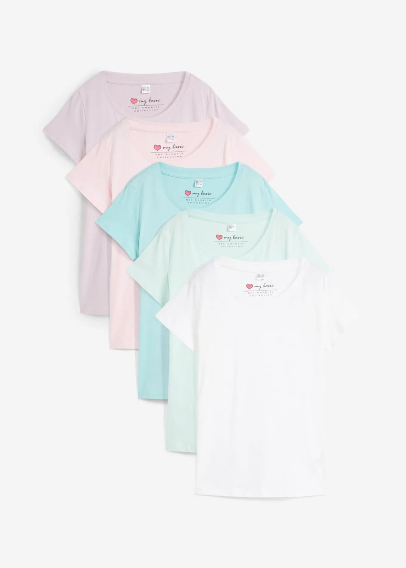 Camiseta de cuello redondo y manga corta (5 unidades)