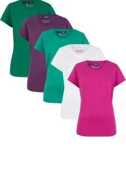 Camiseta de cuello redondo y manga corta (5 unidades)