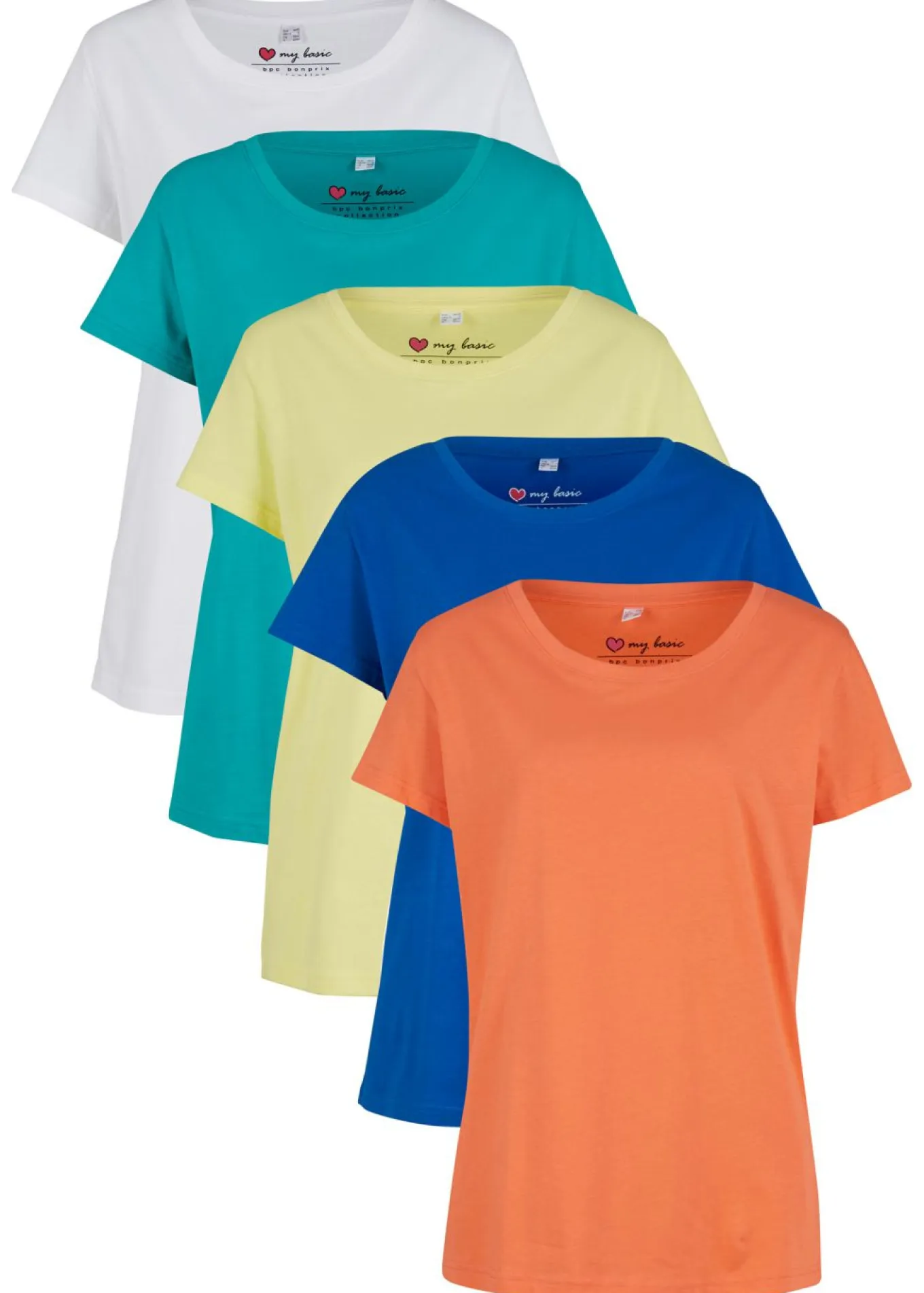 Camiseta de cuello redondo y manga corta (5 unidades)