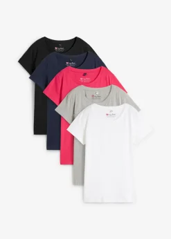 Camiseta de cuello redondo y manga corta (5 unidades)