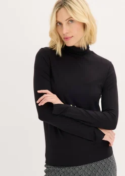 Camiseta de cuello vuelto con botones decorativos