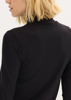 Camiseta de cuello vuelto con botones decorativos