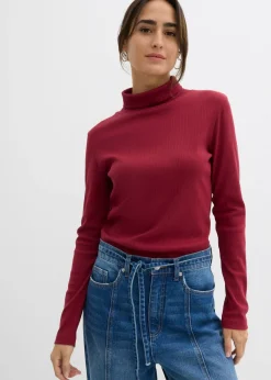 Camiseta de cuello vuelto de algodón orgánico puro