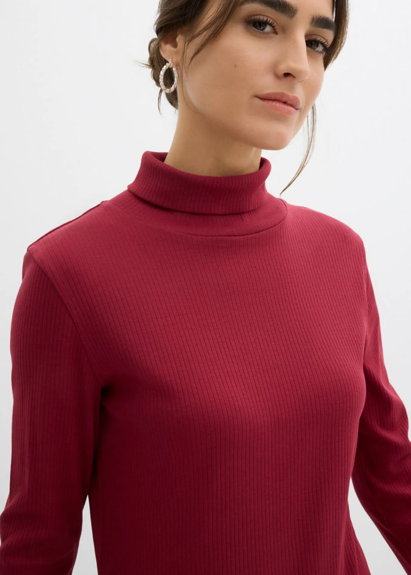 Camiseta de cuello vuelto de algodón orgánico puro