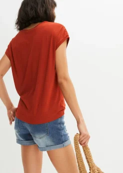 Camiseta de encaje de viscosa suave