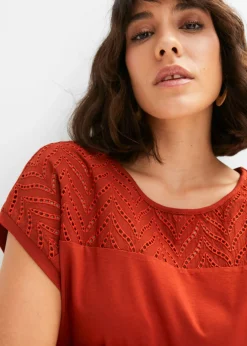 Camiseta de encaje de viscosa suave