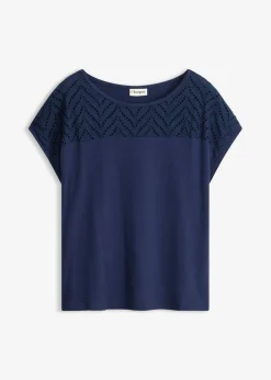 Camiseta de encaje de viscosa suave