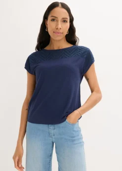 Camiseta de encaje de viscosa suave