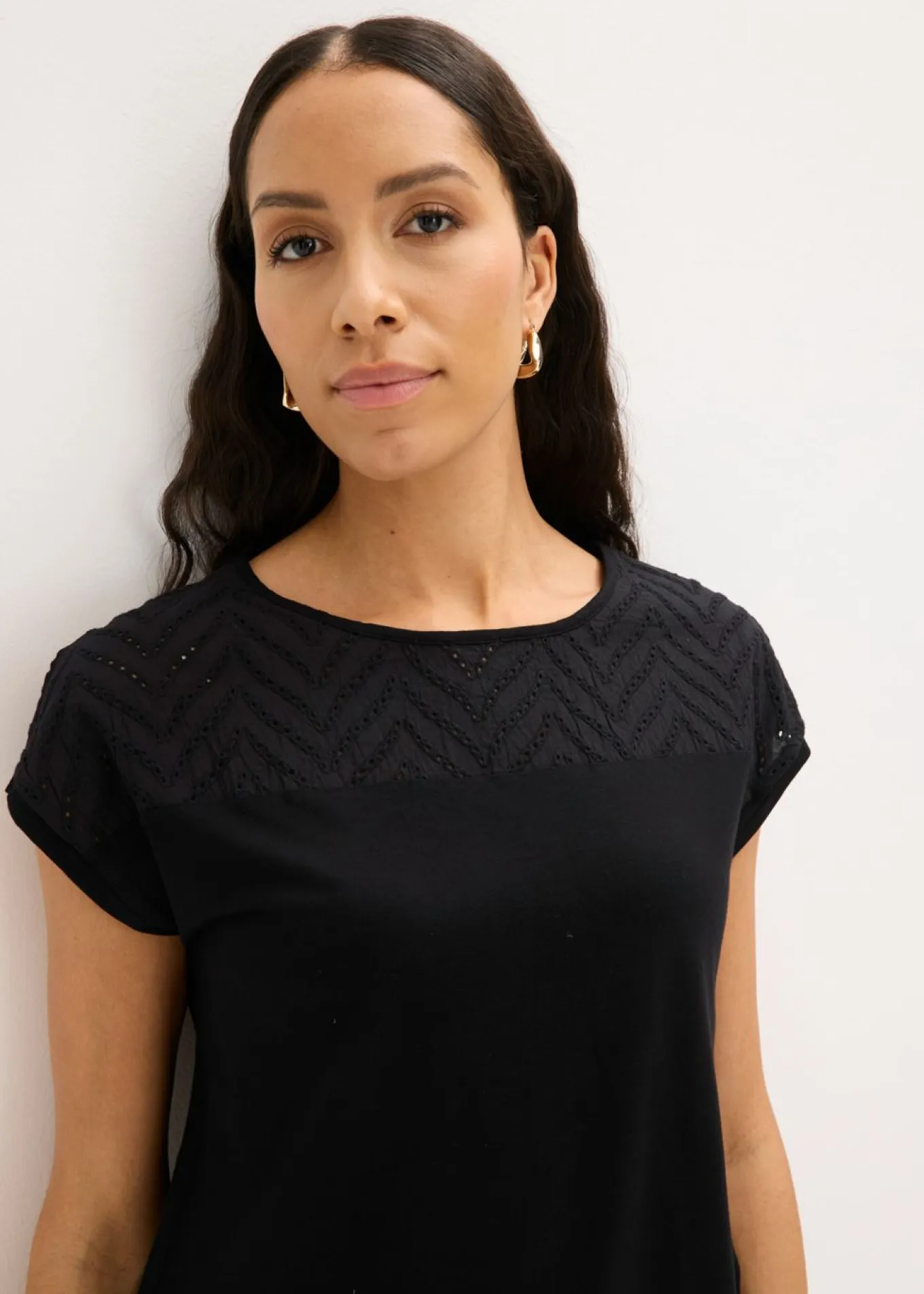 Camiseta de encaje de viscosa suave