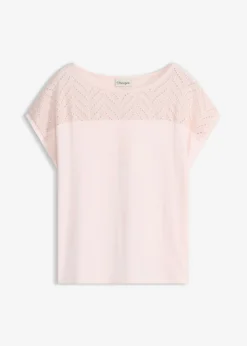 Camiseta de encaje de viscosa suave