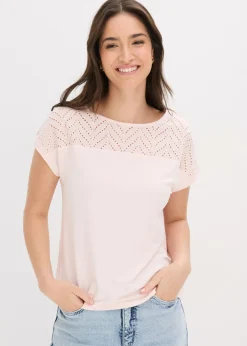 Camiseta de encaje de viscosa suave
