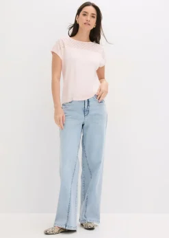 Camiseta de encaje de viscosa suave