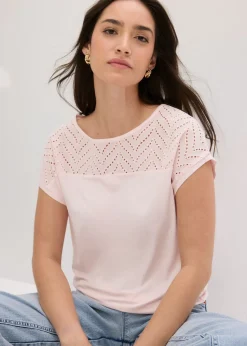 Camiseta de encaje de viscosa suave