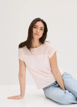 Camiseta de encaje de viscosa suave