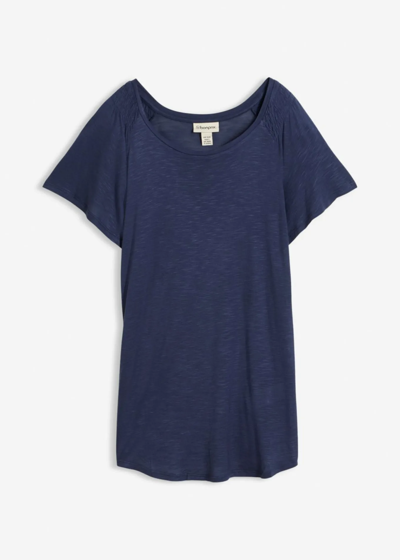 Camiseta de hilo flameado con mangas de murciélago