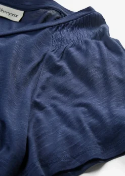 Camiseta de hilo flameado con mangas de murciélago