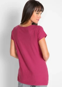 Camiseta de hilo flameado de manga corta