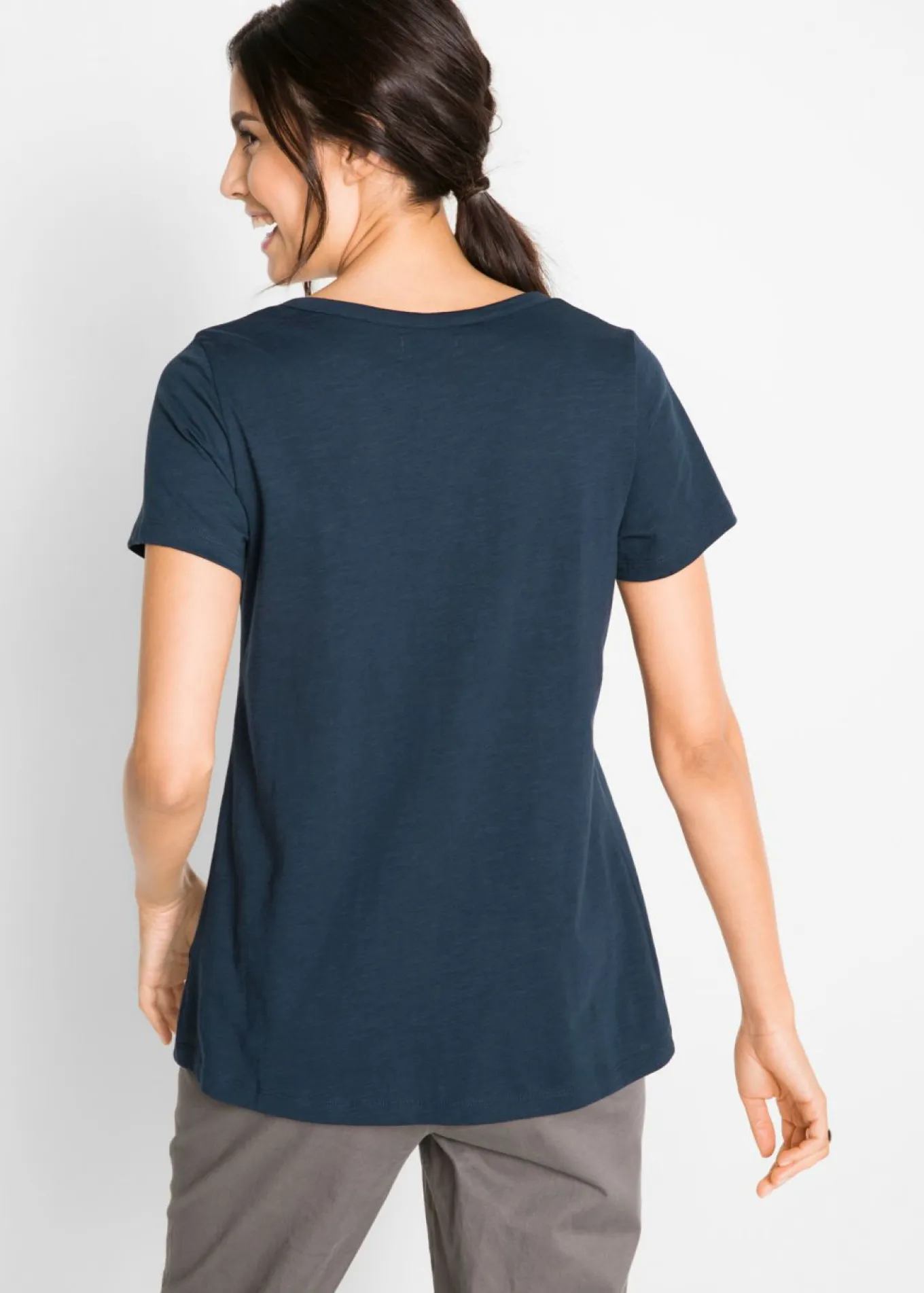 Camiseta de hilo flameado de algodón con manga corta