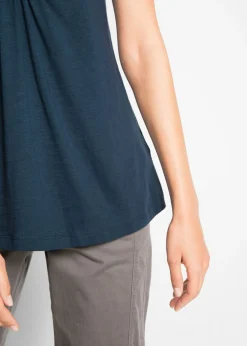 Camiseta de hilo flameado de algodón con manga corta