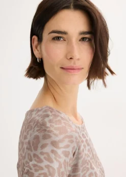 Camiseta de leopardo con estampado brillante