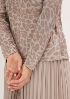 Camiseta de leopardo con estampado brillante