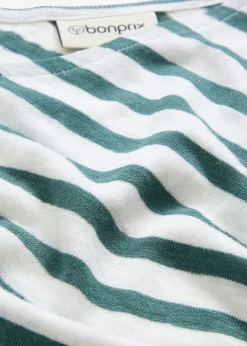 Camiseta de lino puro con mangas tipo murciélago
