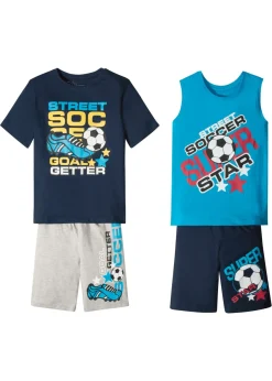 Camiseta de manga corta + camiseta sin mangas + bermudas para niño (4 piezas)