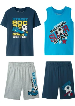 Camiseta de manga corta + camiseta sin mangas + bermudas para niño (4 piezas)