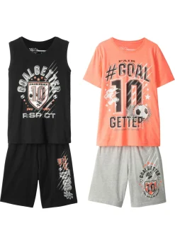 Camiseta de manga corta + camiseta sin mangas + bermudas (4 piezas)