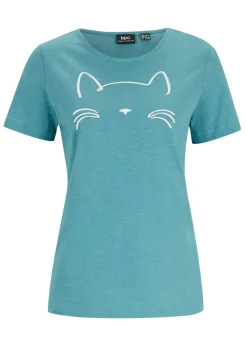 Camiseta de manga corta con estampado de gatos