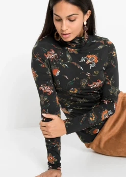 Camiseta de manga larga con cuello vuelto