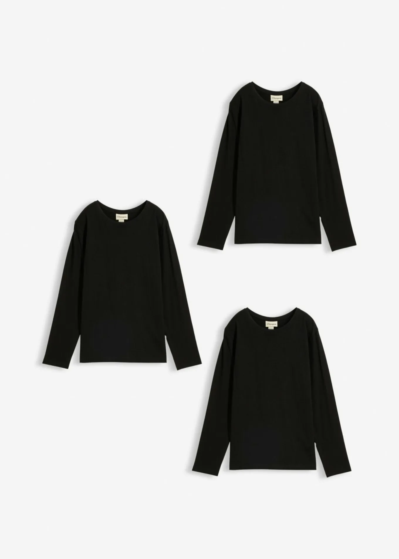 Camiseta de manga larga con algodón orgánico (3 unidades)