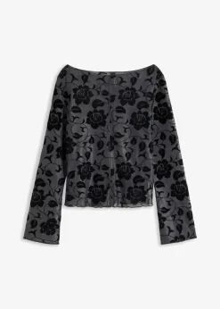 Camiseta de manga larga con leve transparencia