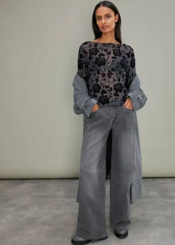 Camiseta de manga larga con leve transparencia