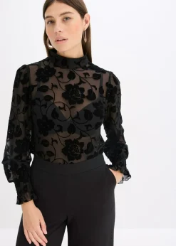 Camiseta de manga larga con leve transparencia