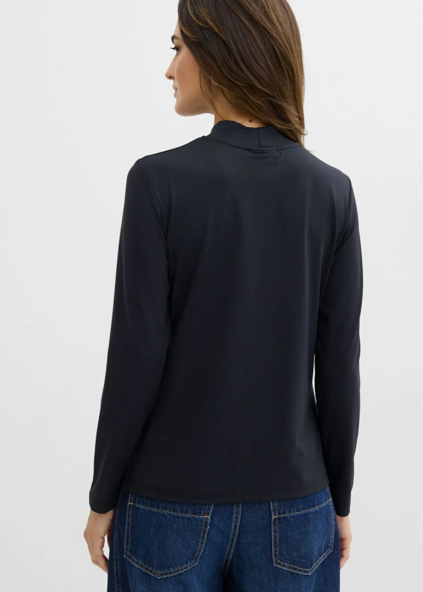 Camiseta de manga larga con cuello alto y poliamida reciclada