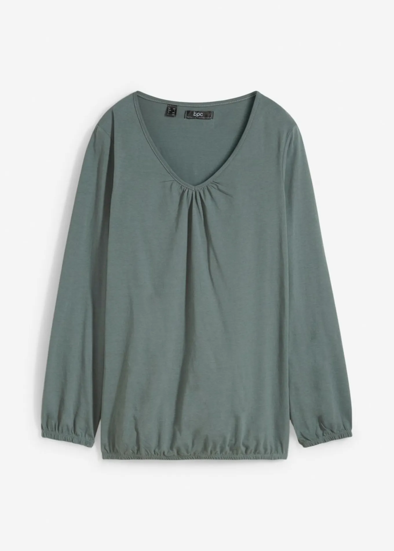 Camiseta de manga larga con elástico de algodón puro