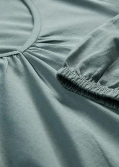 Camiseta de manga larga con elástico de algodón puro