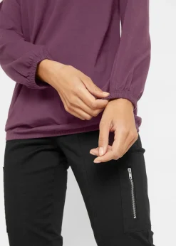 Camiseta de manga larga con elástico de algodón puro