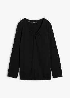 Camiseta de manga larga con elástico de algodón puro